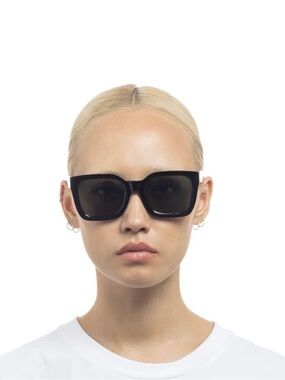 AIRE Andromeda Women’s Oversized Black Square Sunglasses Recycled Plastic Frame